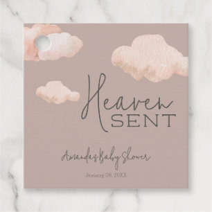 Etiquetas Para Lembrancinhas Dreamy Heaven Enviado Sky Themed Beige Chá de fral