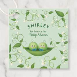 Etiquetas Para Lembrancinhas Duas ervilhas em um Chá de gêmeos do bebê do Pod