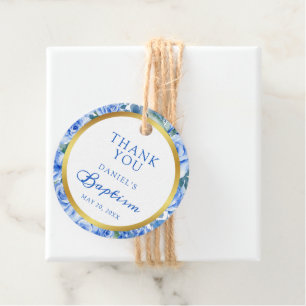 Etiquetas Para Lembrancinhas Dusty Blue Baptism Obrigado
