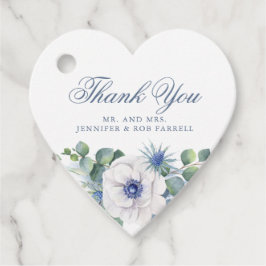 Etiquetas Para Lembrancinhas Dusty Blue Floral Greenery Love Heart Wedding