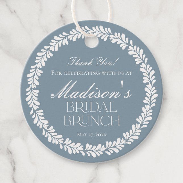 Etiquetas Para Lembrancinhas Dusty Blue Talavera Espanhol Fiesta Bridal Brunch (Frente)