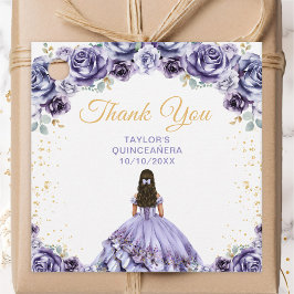 Etiquetas Para Lembrancinhas Dusty Purple Princess Quinceañera Obrigado