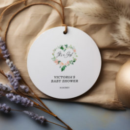 Etiquetas Para Lembrancinhas É um Chá de fraldas Rosa Esmagado