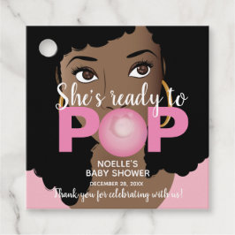 Etiquetas Para Lembrancinhas Ela está pronta para Pop, Chá de fraldas Bubblegum