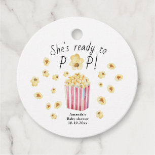 Etiquetas Para Lembrancinhas Ela está pronta para Pop Watercolor Popcorn Chá de