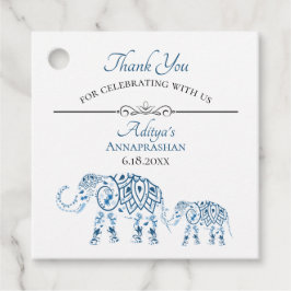 Etiquetas Para Lembrancinhas Elefante Azul Annaprashan | Primeiro Arroz