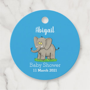 Etiquetas Para Lembrancinhas Elefante engraçado bonito com pássaro na caricat