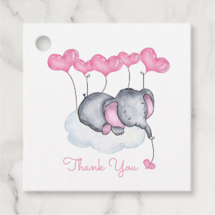 Etiquetas Para Lembrancinhas Elefante no Chá de fraldas Cloud Cute Girl