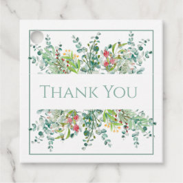 Etiquetas Para Lembrancinhas Elegância Floral Verde Aquarela Obrigado