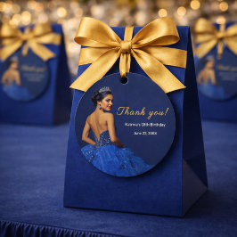 Etiquetas Para Lembrancinhas Elegant Blue 18th Thank You Tag