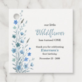 Etiquetas Para Lembrancinhas Elegant Blue Wildflower 1st Birthday Party