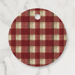 Etiquetas Para Lembrancinhas Elegant Burgundy Ivory Rust Red Plaid Pattern