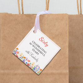 Etiquetas Para Lembrancinhas Elegant Floral 60th Birthday Favor Tag 60 personal