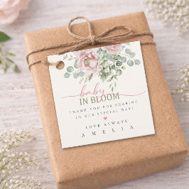 Etiquetas Para Lembrancinhas Elegant Floral Blush Pink Baby in Bloom Favor Tags