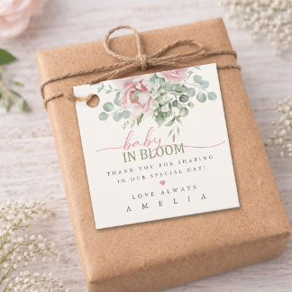 Etiquetas Para Lembrancinhas Elegant Floral Blush Pink Baby in Bloom Favor Tags