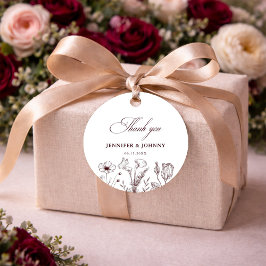 Etiquetas Para Lembrancinhas Elegant Floral Burgundy Wedding  Favor Tags