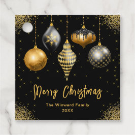 Etiquetas Para Lembrancinhas Elegant Gold and Black Ornament Christmas