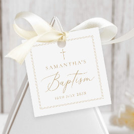 Etiquetas Para Lembrancinhas Elegant Gold Calligraphy Baptism