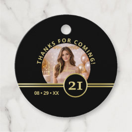 Etiquetas Para Lembrancinhas Elegant Gold Signature Monogram with Photo