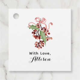 Etiquetas Para Lembrancinhas Elegant Modern Typography Watercolor Holly Berry