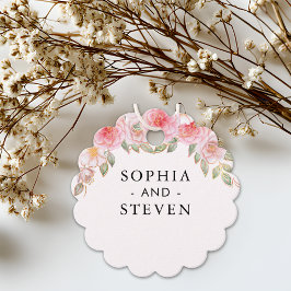 Etiquetas Para Lembrancinhas Elegant Pink Floral Wedding Party with Gold 