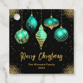 Etiquetas Para Lembrancinhas Elegant Teal and Gold Ornament Christmas