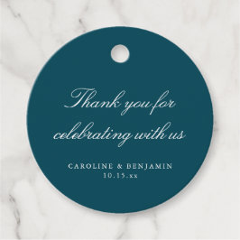 Etiquetas Para Lembrancinhas Elegant Teal Script Wedding Custom Thank You