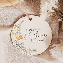 Etiquetas Para Lembrancinhas Elegant Yellow Floral Baby Shower