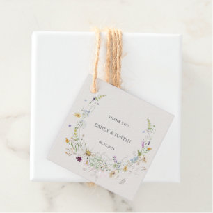 Etiquetas Para Lembrancinhas Elegante Agradecimento em Aquarela Flor Silvestre