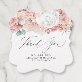 Etiquetas Para Lembrancinhas Elegante Agradecimento Floral Rosa Po dusty Pêsseg