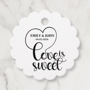 Etiquetas Para Lembrancinhas Elegante Amor É Doce caligrafia Coração