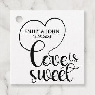 Etiquetas Para Lembrancinhas Elegante Amor É Doce caligrafia Coração