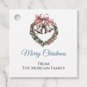 Etiquetas Para Lembrancinhas Elegante Bell Wreath Feliz Natal