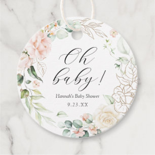 Etiquetas Para Lembrancinhas Elegante Blush e Greenery Oh Baby