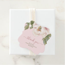Etiquetas Para Lembrancinhas Elegante Blush Peony Floral Obrigado Casamento