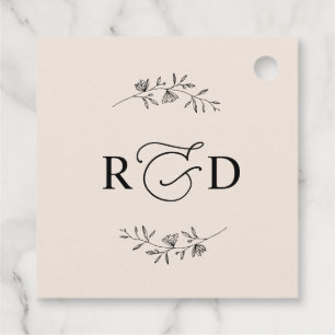 Etiquetas Para Lembrancinhas Elegante Blush Terroso Monograma Casamento Agradec