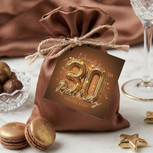 Etiquetas Para Lembrancinhas Elegante Bronze Dourado Obrigado pelos 30 Anos