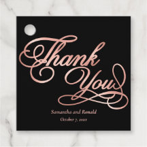 Elegante Caligrafia Dourada e Rosa agradecimentos