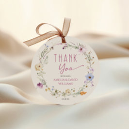 Etiquetas Para Lembrancinhas Elegante Chá de fraldas De Flor Branca, Obrigado