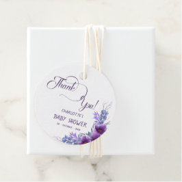 Etiquetas Para Lembrancinhas Elegante Chá de fraldas de Flor Puro de Aquarela