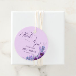 Etiquetas Para Lembrancinhas Elegante Chá de fraldas de Flor Puro de Aquarela