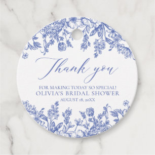 Etiquetas Para Lembrancinhas Elegante Chuveiro de Noiva Floral Azul Vitoriano F