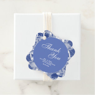 Etiquetas Para Lembrancinhas Elegante Flor de Lótus Azul Moderno Branco Rótulo 