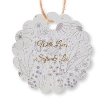Elegante Floral Desenhada à Mão em Pó Rosa Cinza