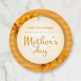 Etiquetas Para Lembrancinhas Elegante Floral Dia das Mães – Amarelo Quente de P