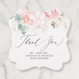 Etiquetas Para Lembrancinhas Elegante Floral Rosa, Obrigado Por Tags Favoráveis