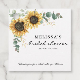 Etiquetas Para Lembrancinhas Elegante Girassol Eucalyptus Floral Chá de panela