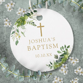 Etiquetas Para Lembrancinhas Elegante Greenery Baptism Christening