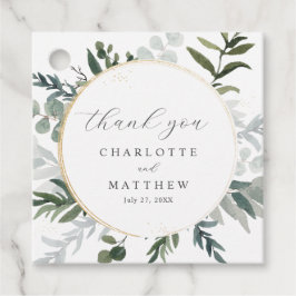 Etiquetas Para Lembrancinhas Elegante Greenery | Obrigado Casamento Dourado