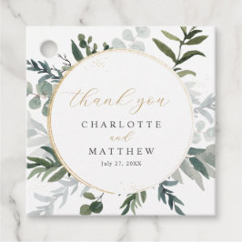 Etiquetas Para Lembrancinhas Elegante Greenery | Obrigado Casamento Dourado